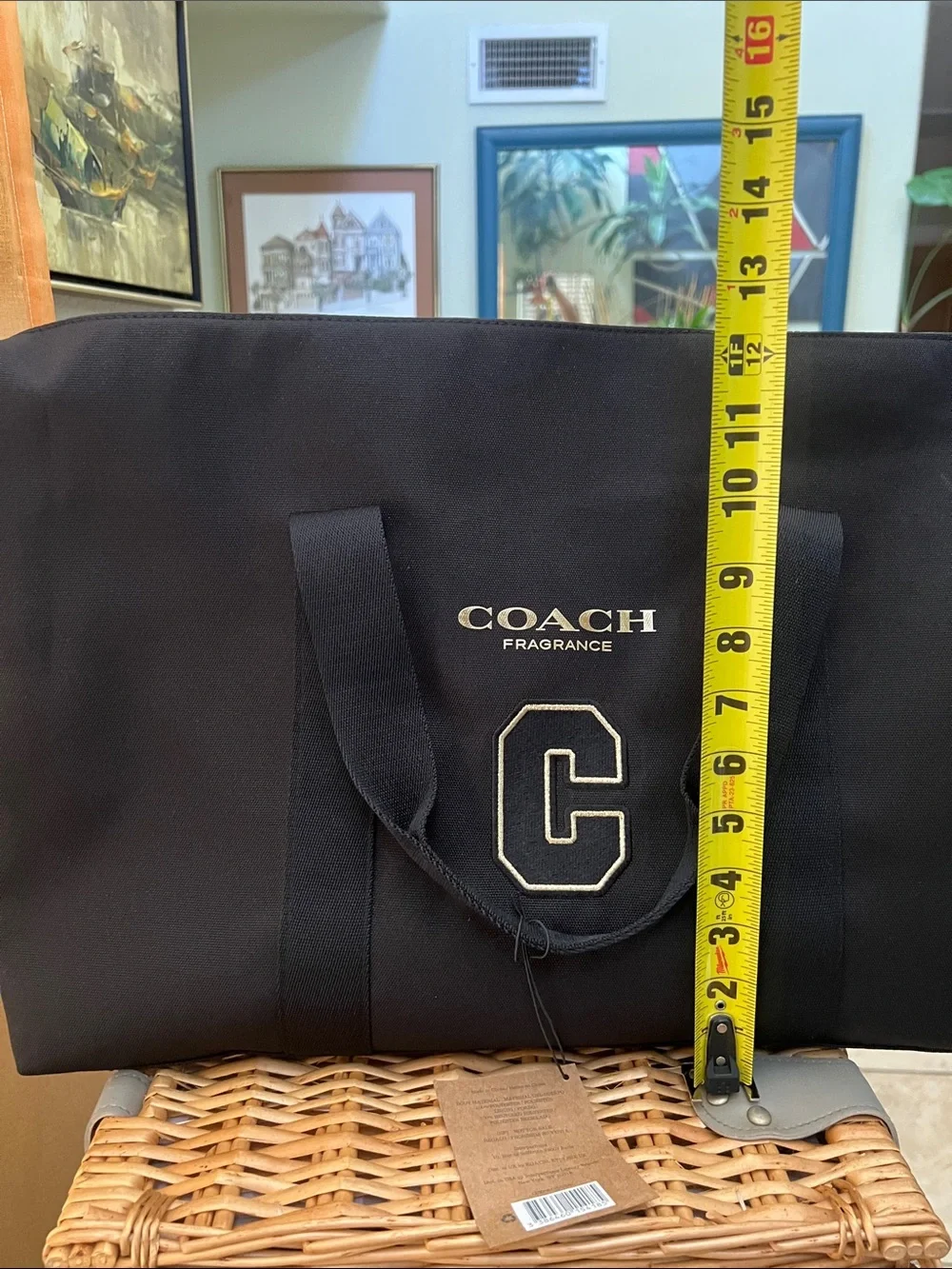 Coach Black Duffel Bag with Gold Logo